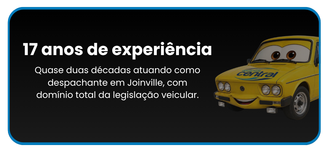 17 anos de experiência como despachante em Joinville